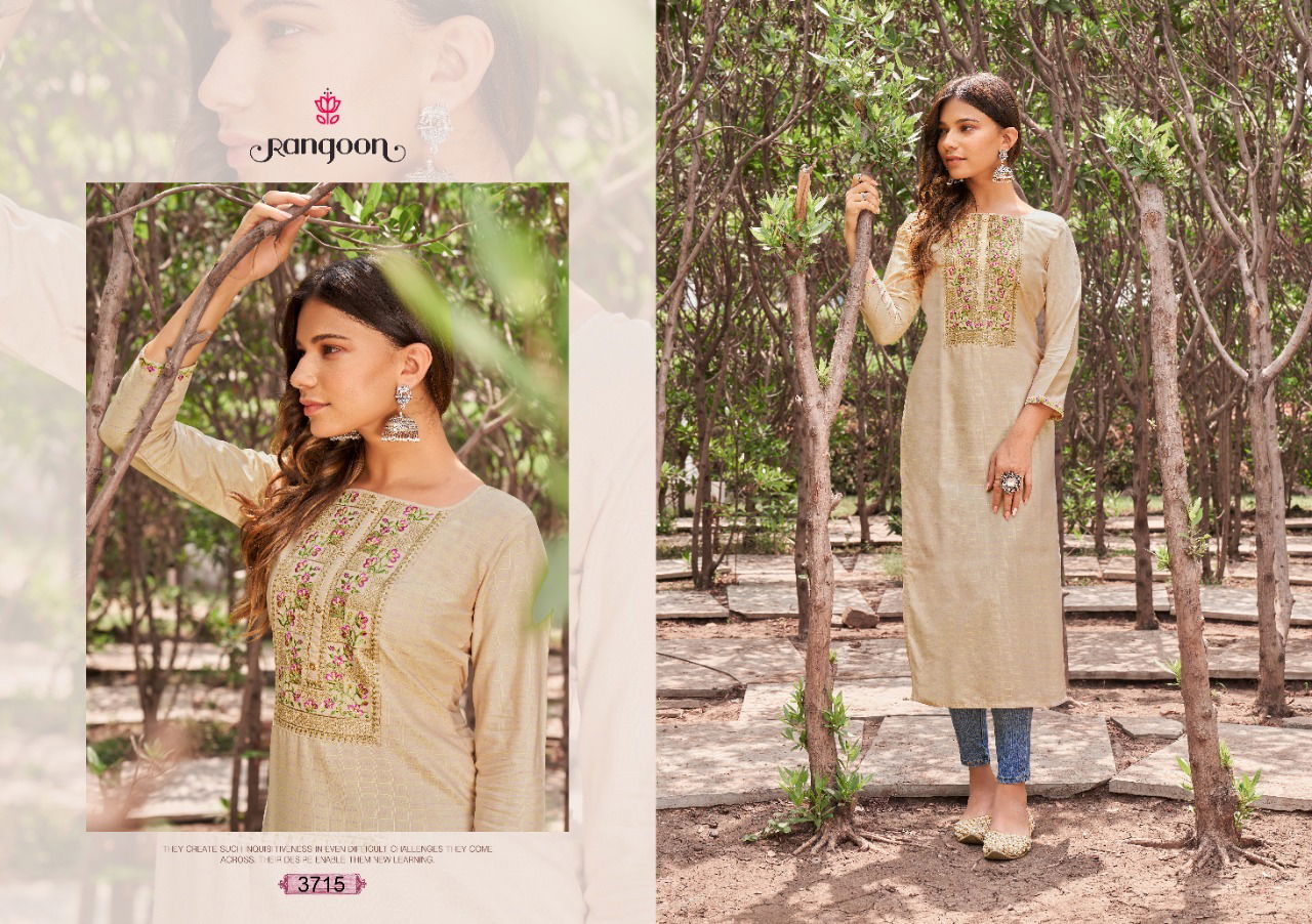 Rangoon Classic 3 New Designer Party Wear Cotton Designer Kurti Collection